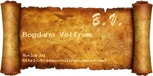 Bogdanu Volfram névjegykártya